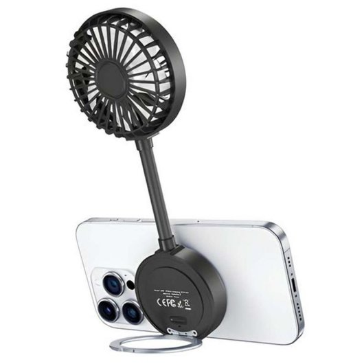 Mini Ventoinha Portátil USAMS LU02FS01 3,5W 3 Velocidades Magnética Recarregável com Suporte