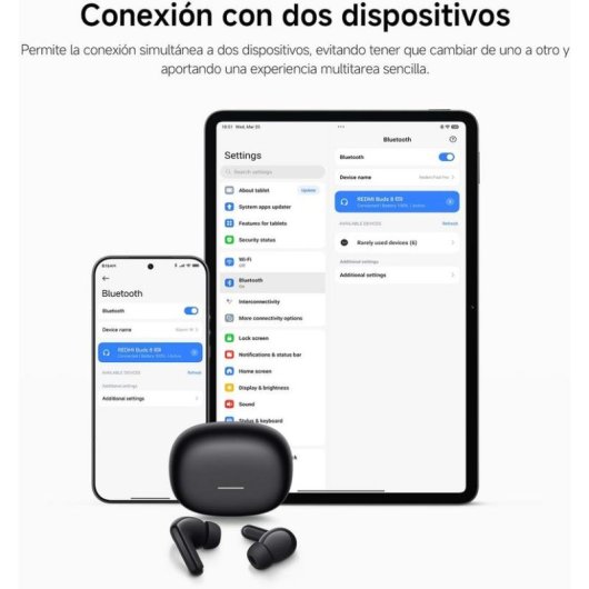 Auriculares Xiaomi Redmi Buds 8 inalámbricos Bluetooth con Cancelación de Ruido y micrófono blanco