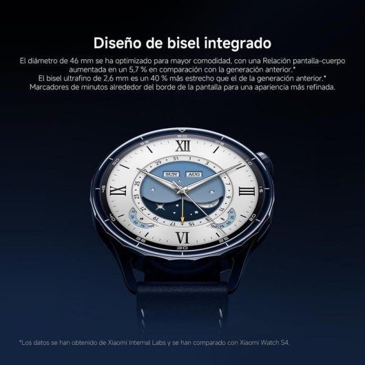 Xiaomi Watch S5 Bluetooth GPS NFC 46mm Prateado Bracelete Borracha 5ATM Cardio