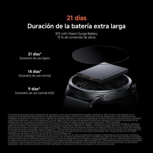Xiaomi Watch S5 Bluetooth GPS NFC 46mm Prateado Bracelete Borracha 5ATM Cardio