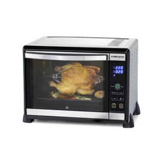 Minibackofen Rommelsbacher BGE 1580/E 30L 48,5cm Umluft Grill Touch Schwarz Edelstahl