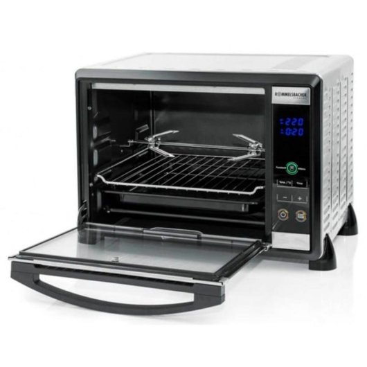 Minibackofen Rommelsbacher BGE 1580/E 30L 48,5cm Umluft Grill Touch Schwarz Edelstahl