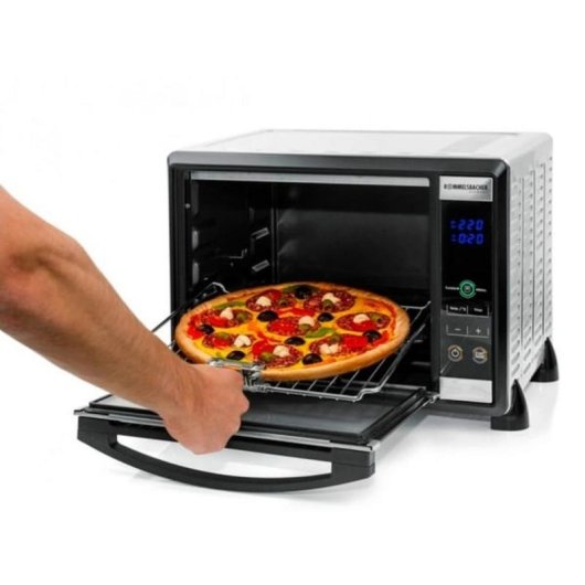 Minibackofen Rommelsbacher BGE 1580/E 30L 48,5cm Umluft Grill Touch Schwarz Edelstahl