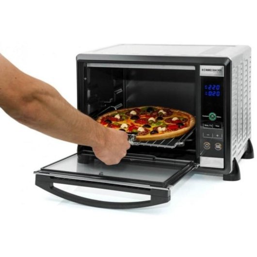 Minibackofen Rommelsbacher BGE 1580/E 30L 48,5cm Umluft Grill Touch Schwarz Edelstahl