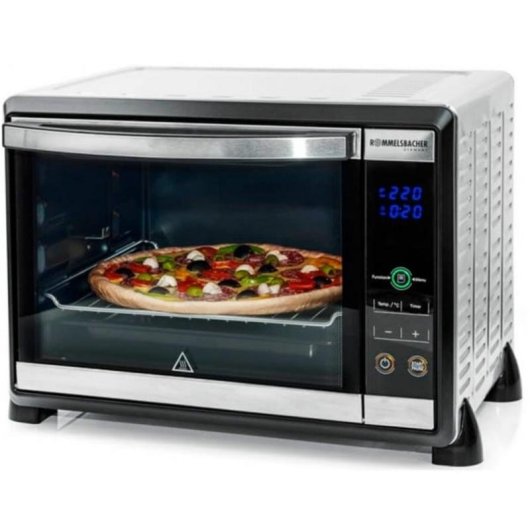 Minibackofen Rommelsbacher BGE 1580/E 30L 48,5cm Umluft Grill Touch Schwarz Edelstahl