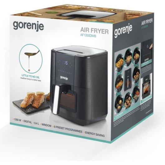Airfryer Gorenje AF1350DWB 5,4L 1350W Fenêtre 8 Programmes Minuteur