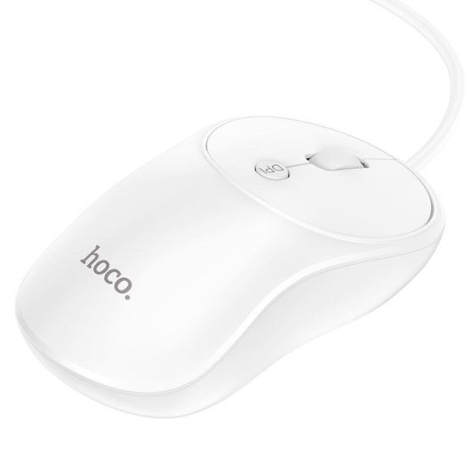 Ratón HOCO GM13 USB tipo A 1600 DPI Blanco Ambidextro Cable
