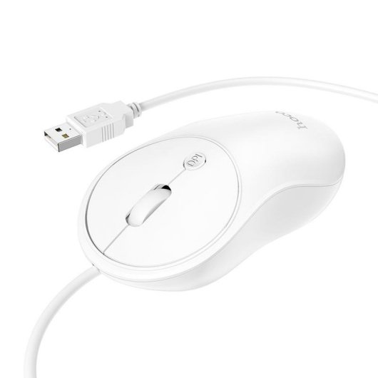 Ratón HOCO GM13 USB tipo A 1600 DPI Blanco Ambidextro Cable