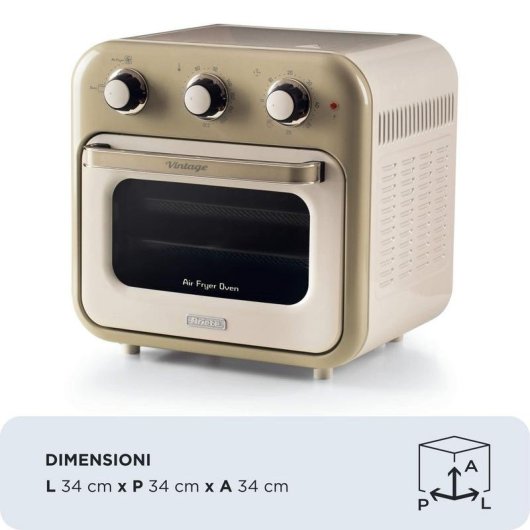 Airfryer Ariete 4632CR 16L 1400W met Timer en Roterende Mand
