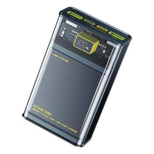 Batteria esterna WEKOME WP-321 20000 mAh Caricatore wireless Nero Trasparente
