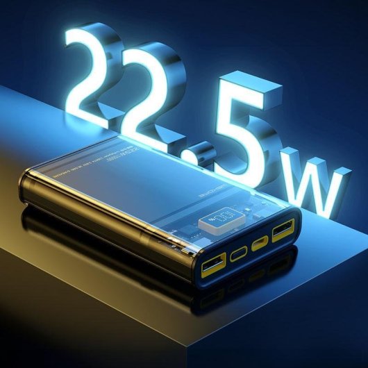 Batteria esterna WEKOME WP-321 20000 mAh Caricatore wireless Nero Trasparente