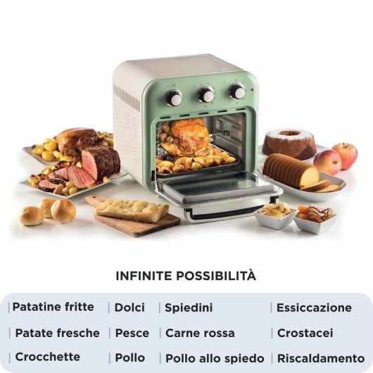 Airfryer Ariete 4632/04 16L 1400W avec Minuterie Panier Rotatif
