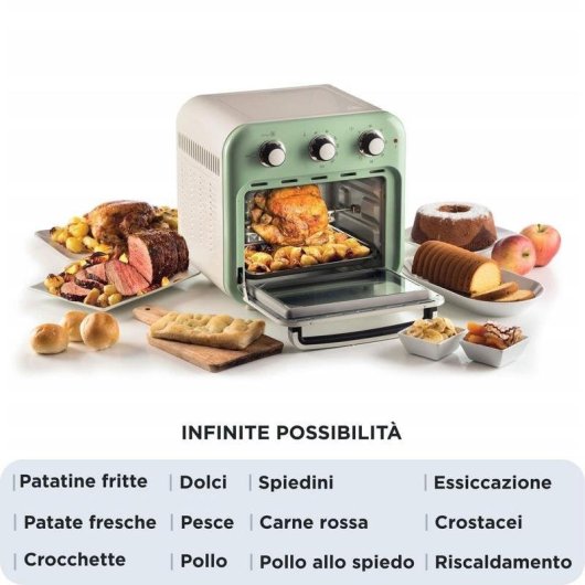 Freidora de Aire Ariete 4632/04 16L 1400W con Temporizador y Cesta Giratoria