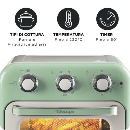 Freidora de Aire Ariete 4632/04 16L 1400W con Temporizador y Cesta Giratoria