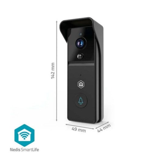 Timbre Nedis WIFICDP21BK Wi-Fi inalámbrico sensor movimiento exterior negro