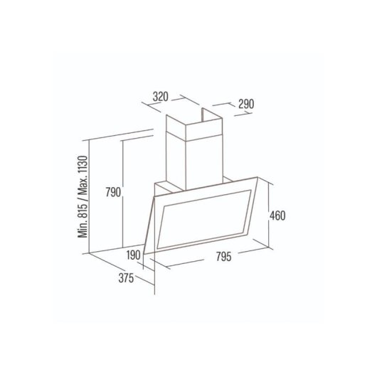 Dunstabzugshaube CATA THALASSA EVO 800 GBK Kanalbetrieb 80cm Touch-Steuerung