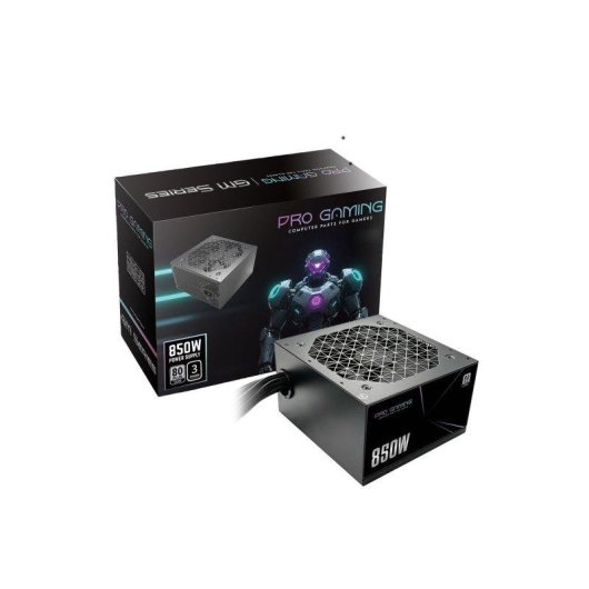 Fuente de Alimentación ProGaming 850W 80 Plus Silver cables planos mallados negros