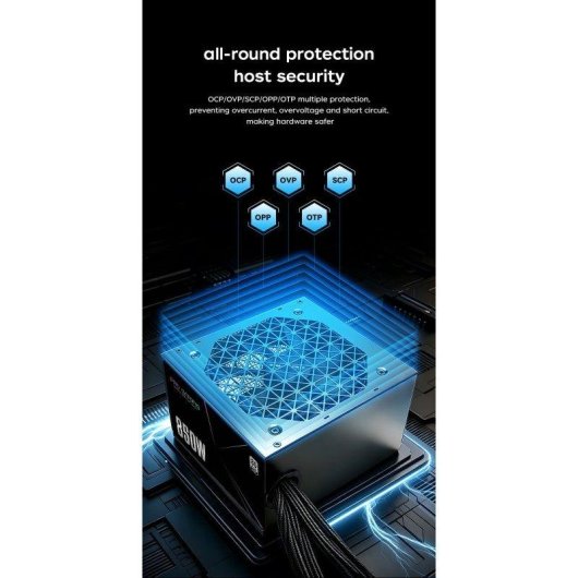 Fuente de Alimentación ProGaming 850W 80 Plus Silver cables planos mallados negros