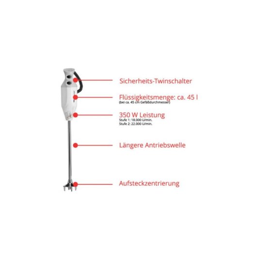 Pürierstab Unold G 350 Gastro Max 350 W 3,5 m Grau/Weiß