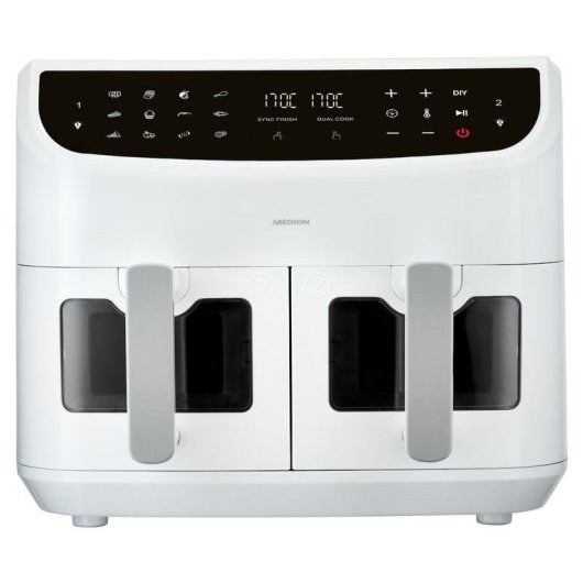 Freidora de aire Medion LIFE P20 8,7L 2600W doble cámara con pantalla táctil