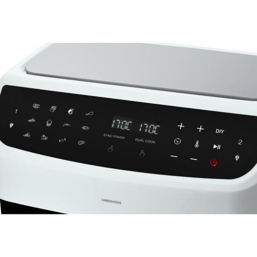 Freidora de aire Medion LIFE P20 8,7L 2600W doble cámara con pantalla táctil