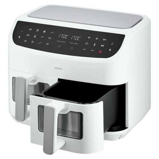 Freidora de aire Medion LIFE P20 8,7L 2600W doble cámara con pantalla táctil