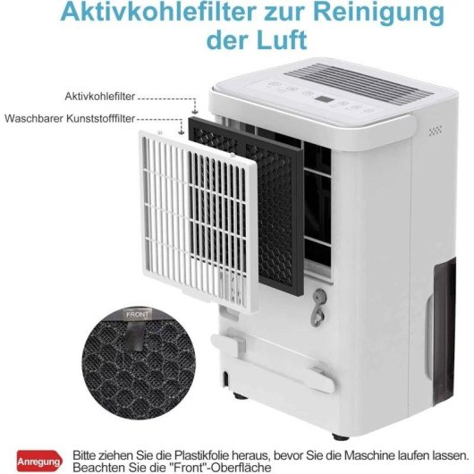 Desumidificador Elétrico 10l Com Sensor, Mangueira De Drenagem E Poupança De Energia Para 15m²