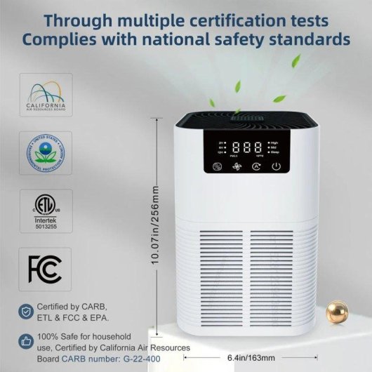 Purificateur d'air HEPA Ions négatifs Filtre charbon Aromathérapie Silencieux pour grande pièce