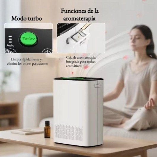 Purificador de ar com filtro lavável, sensor PM2.5 e dois modos de funcionamento