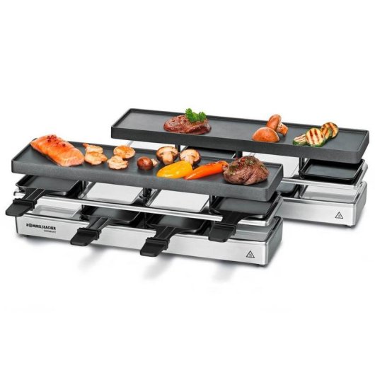 Griglia interna Rommelsbacher RC 1600 8 persone 2 zone di cottura Nero/Argento