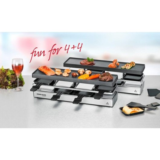 Griglia interna Rommelsbacher RC 1600 8 persone 2 zone di cottura Nero/Argento