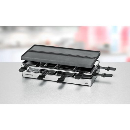 Griglia interna Rommelsbacher RC 1600 8 persone 2 zone di cottura Nero/Argento