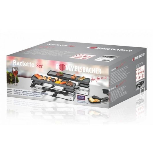 Griglia interna Rommelsbacher RC 1600 8 persone 2 zone di cottura Nero/Argento