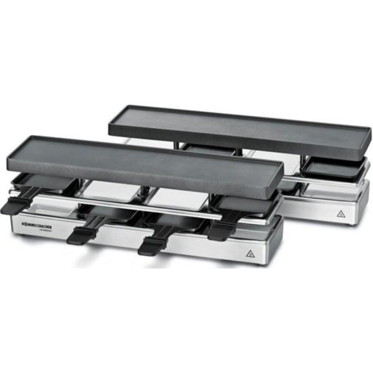 Griglia interna Rommelsbacher RC 1600 8 persone 2 zone di cottura Nero/Argento
