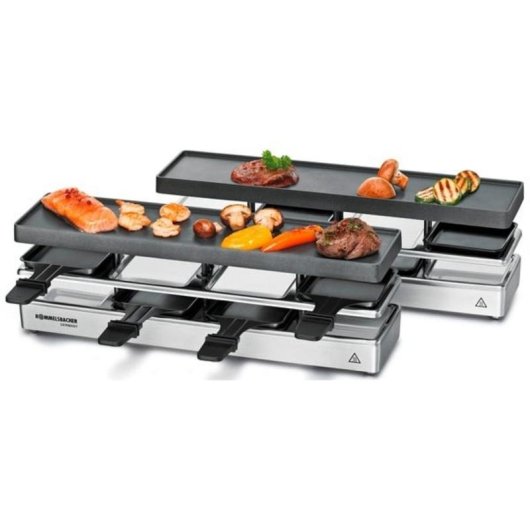 Griglia interna Rommelsbacher RC 1600 8 persone 2 zone di cottura Nero/Argento