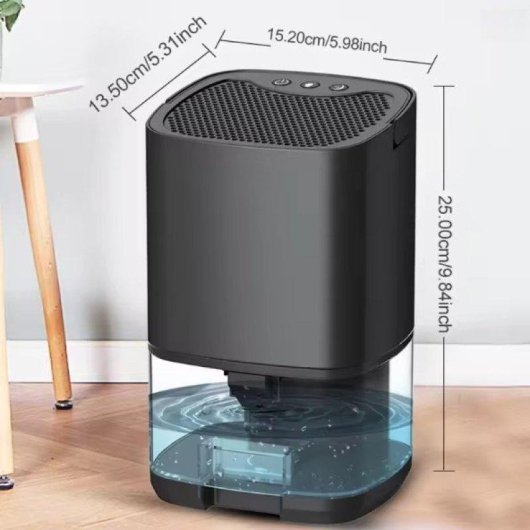 Desumidificador Portátil para Uso Doméstico, Resistente à Humidade Preto