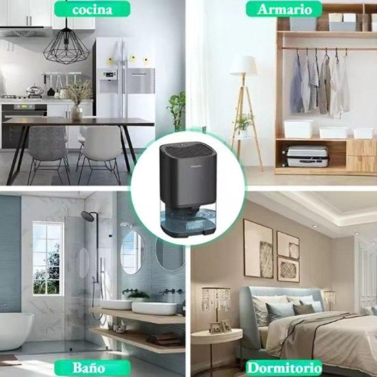 Desumidificador Portátil para Uso Doméstico, Resistente à Humidade Preto