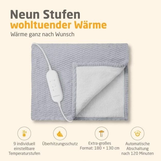 Manta térmica reversible Medisana HB 416 120 W 9 niveles 180 x 130 cm