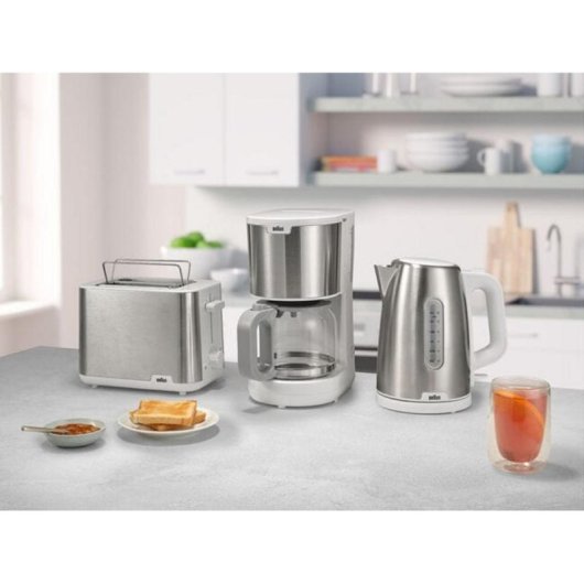 Tostapane Braun HT 1510 2 fessure 8 regolazioni acciaio inossidabile bianco