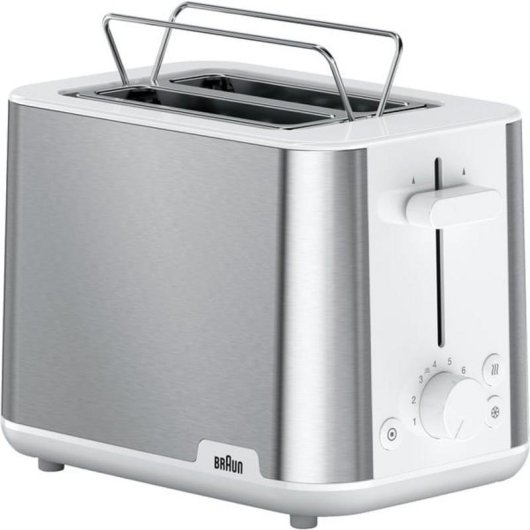 Tostapane Braun HT 1510 2 fessure 8 regolazioni acciaio inossidabile bianco