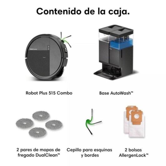 Robot Aspirador y Fregasuelos iRobot Roomba Plus 515 Combo con Autovaciado Navegación LiDAR 22.000 Pa