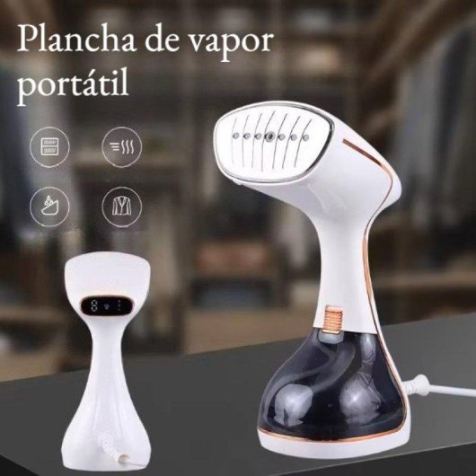 Plancha de vapor portátil 1800 W, mano, calentamiento 15 segundos, blanca