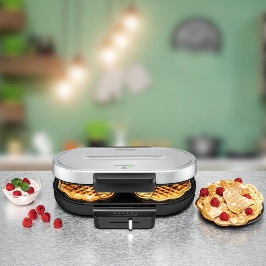 Gofrera Rommelsbacher WA 1250 2 barquillos Cœur Argent 1250 W