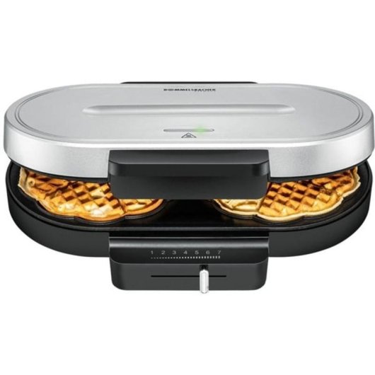 Gofrera Rommelsbacher WA 1250 2 barquillos Cœur Argent 1250 W