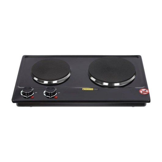 Placa Eléctrica Doble Quemador 2500W Portátil 6 Niveles Temperatura
