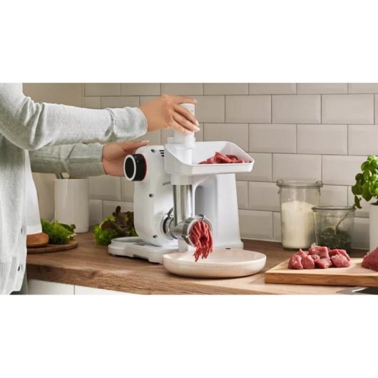 Picadora de carne Bosch MUZS2FWW acero satinado blanco para robot de cocina