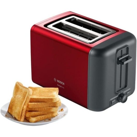 Tostadora Bosch TAT3P424DE 2 rebanadas 970 W Negro/Rojo