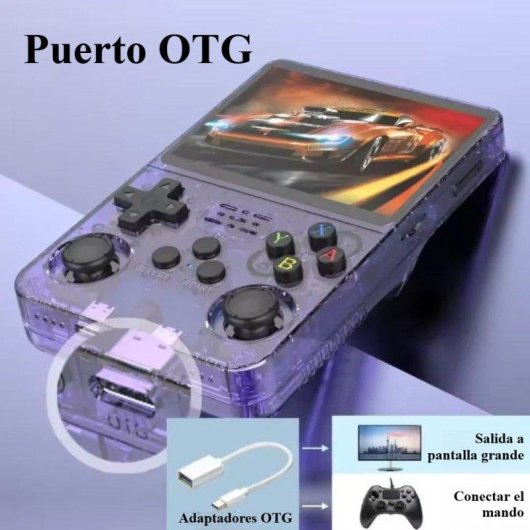 Consola D007 Retro RK3326 64GB 3.5" Portátil Negro