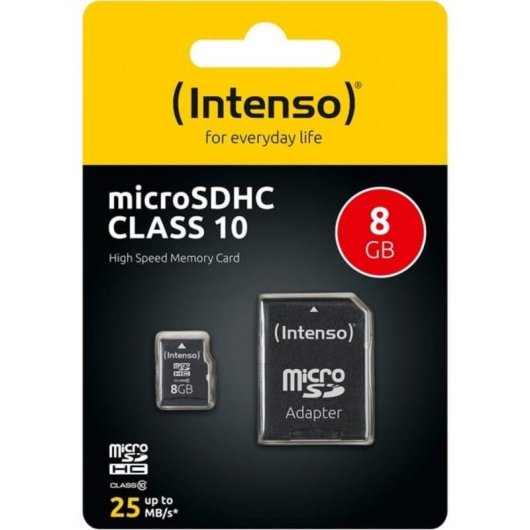 Scheda di memoria Intenso 8GB MicroSDHC Classe 10 resistente nera