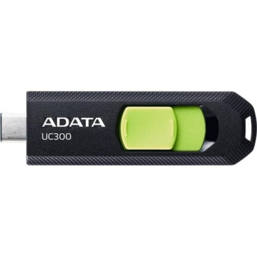 Clé USB ADATA UC300 64 Go USB-C 3.2 Gen 1 Glissante Noir Vert